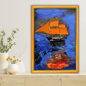 Yelkenli Gemi - 30x40 Dikey Akrilik Tablo 