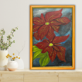 Kırmızı Çiçek - 30x40 Dikey Akrilik Tablo 