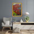 Kırmızı Çiçek - 30x40 Dikey Akrilik Tablo 