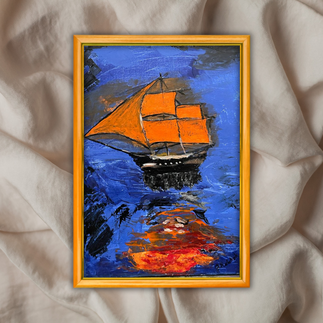 Yelkenli Gemi - 30x40 Dikey Akrilik Tablo 