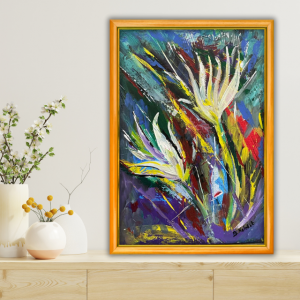 Serbest Stil Çiçek - 30x40 Dikey Akrilik Tablo 