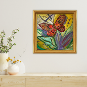 Kelebek - 40x40 Kare Akrilik Tablo 