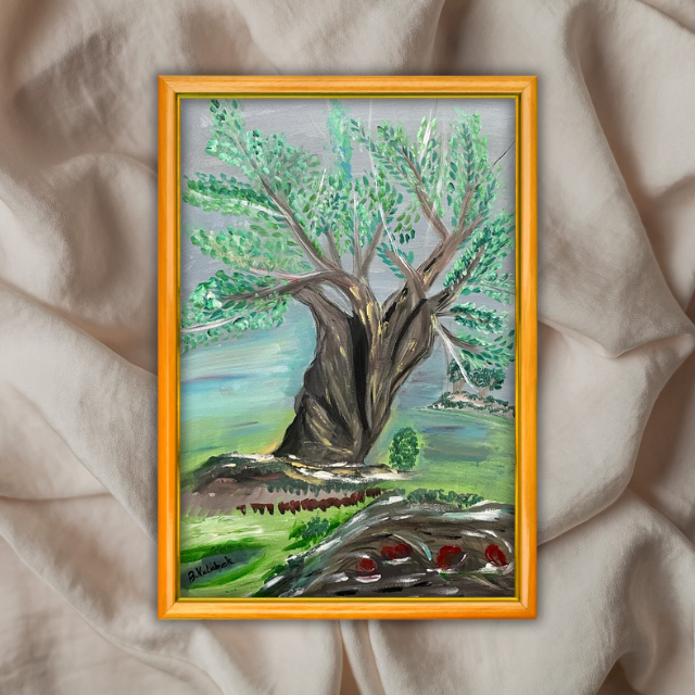 Meşe Ağacı - 40x60 Dikey Akrilik Tablo 