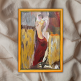 Kırmızı Elbise - 40x60 Dikey Akrilik Tablo 