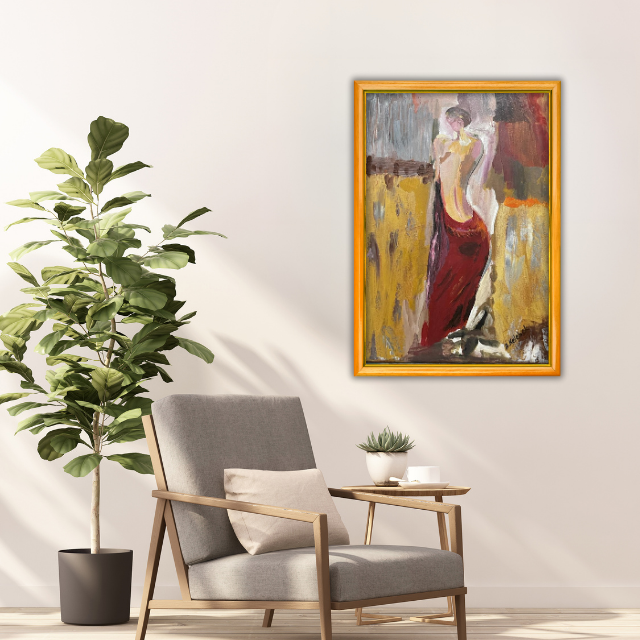 Kırmızı Elbise - 40x60 Dikey Akrilik Tablo 