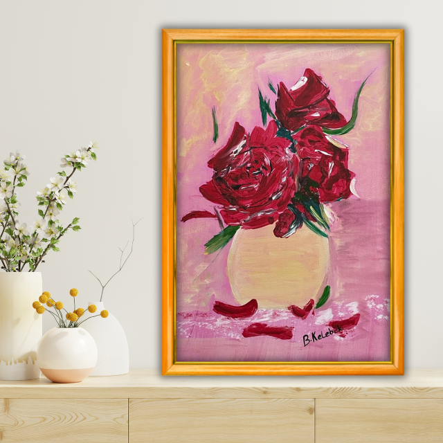 Gül Cenneti - 40x60 Dikey Akrilik Tablo 