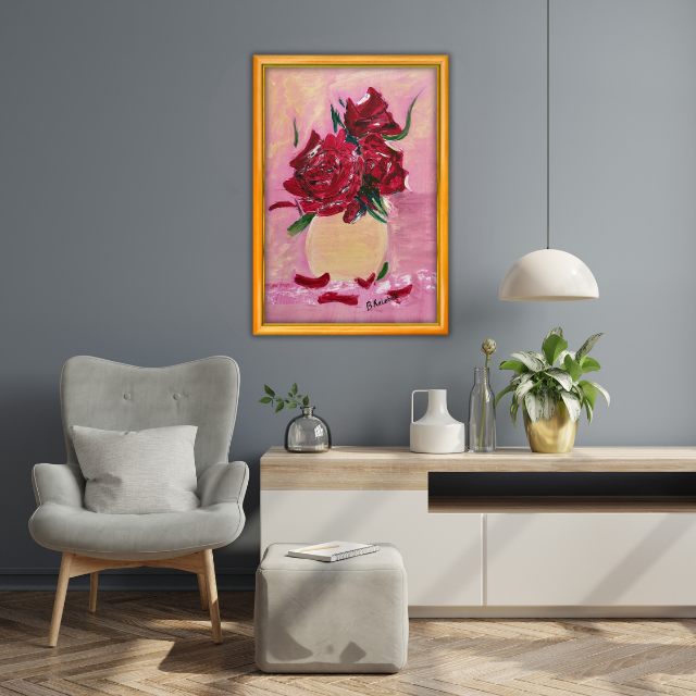 Gül Cenneti - 40x60 Dikey Akrilik Tablo 