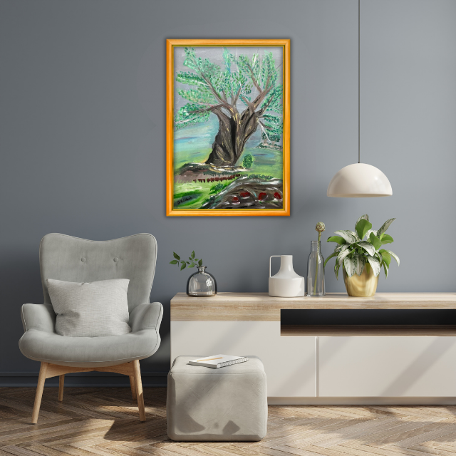 Meşe Ağacı - 40x60 Dikey Akrilik Tablo 