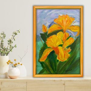 Sarı Çiçek - 40x60 Dikey Akrilik Tablo 