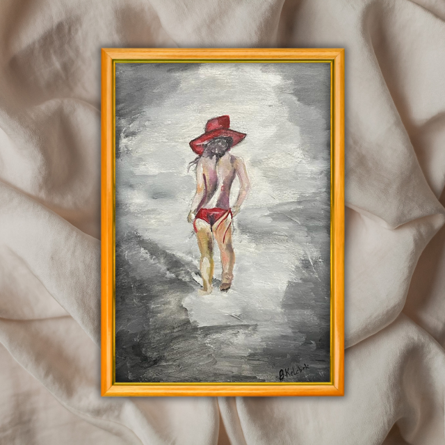Deniz ve Kadın - 40x60 Dikey Akrilik Tablo 