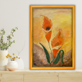Turuncu Zambak - 50x70 Dikey Akrilik Tablo 