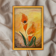 Turuncu Zambak - 50x70 Dikey Akrilik Tablo 